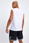 Men's White Basic Crew Neck Sleeveless T-Shirt Relaxed Fit - 6