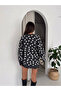 Women's Gray Polka Dot Oversized Buttoned Cotton Knitwear Cardigan - 5