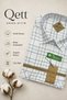 Long Sleeve Double Pocket Flap 100% Cotton Plaid Patterned Shirt - 2