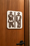 Modern Plastic Wc Sink Sign Self Adhesive Toilet Door Direction Sign 110X130 mm - 2
