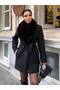 Women's Fur Collar Belted Cashmere Coat
