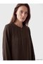 Peak New Season Brown A-Line Dress with a Patterned Crew Neck. - 3