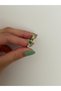 Green Patterned Gold Ring - 2