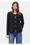 Women's Ecru Wide Collar Stone Detailed Bearded Knitwear Cardigan