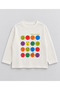 Faces Long Sleeve Oversize Ecru T-Shirt (2-) Years Old) - 3