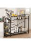 Modern Sofa Table with Storage Shelf Coffee Corner 3 Tier，Black