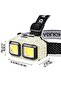 Rechargeable LED Front Light 6W, Dual COB Headlamp with Remote Lighting for Camping, Fishing & Cycling - 3