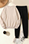 Unisex Teach Design Printed Crew Neck Sweatshirt - 2-Piece Tracksuit Set - 2