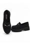 Women's Buckle-Strap Light Sole Casual Loafer Shoes-Black Suede - 5