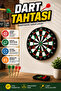 17 Inch Wooden Dart Board – Includes 4 Metal Tip Darts, Dart Arrow, and Hanger
