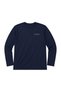 Men's Large Size Navy Blue Form Printed Long Sleeve T-Shirt 3Xl-4Xl-5Xl-6Xl - 4