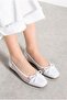Daily Women's Flat Shoes with Adjustable Buckle, Single Strap, Low Heel, Blunt Toe, Stone Decorated Shoes 287 - 2