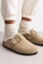 Bled Women's Suede Beige Orthopedic Sole Comfortable Fit Non-Slip Sole Soft Lightweight Daily Indoor Dowry Slippers - 4
