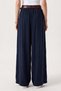 Belted Gabardine Skirt Trousers Lby0072 Dark Blue - 5