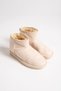 Jolie laceless flat sole fur lined short suede women's boot skt - cream - 4