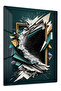 Teal Orange Abstract Figures Metal Wall Art