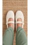 Women's Ecru Rabbit Hair Buckle Daily Ballerinas 1 cm Byndtav01 - 8