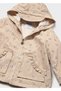 Winter Season Baby Girl Heart Printed Raincoat - Cream - 5