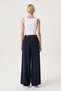 Belted Gabardine Skirt Trousers Lby0072 Dark Blue - 6