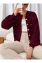 Women's Pearl Stone Detailed Knitwear Cardigan with Special Buttons and Balloon Sleeves, Stylish and Elegant Cardigan - 6