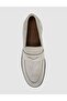 Men's Beige Genuine Suede Leather Loafer Shoes - 7