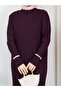 White Stripe Stone Detailed Knitwear Dress Plum - 6