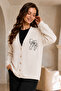 Bowknot Embroidered Knitwear Cardigan N514 Stone Color - 3