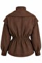 Bitter Brown Suede Jacket with Elastic Waist - 5164 - 2