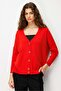 Women's V-Neck Low Sleeve Slit Wool Cardigan Coral - 3