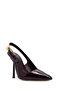 Women's Burgundy Open Back High Thin Heeled Patent Leather Shoes Af110003Dr - 7