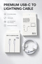 Suitable for iPhone, tablet, 1.5-meter USB-C to Lightning charging cable - 6