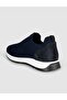 Men's Navy Blue Knitwear Genuine Leather Summer Slip-On Shoes - 4
