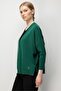 Women's V-Neck Low-Sleeve Slit Wool Cardigan Ö.Başı - 4