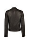 Victoria Women's Black Short Leather Jacket 26Wgd5711U4 - 2