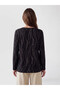 Vizyon New Season Black Crew Neck Patterned Women's T-Shirt - 4