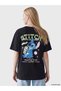 Vizyon New Season Anthracite Printed 100% Cotton Women's T-Shirt - 4