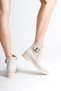 Luna zippered elastic orthopedic sole heeled suede women's boot skt - cream - 3