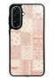 Samsung A37 Glossy Phone Case with Pink Lace Patchwork Design