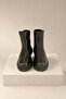 Women's Black Genuine Leather Elastic Non-Slip Boots - 6