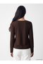 Brown V-Neck Women's T-Shirt - 5