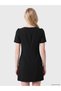 Black Balloon Sleeve Mini Dress with Waist Belt - 4