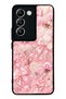Vivo V30 Lite Glossy Phone Case with Pink Lace Romance Design