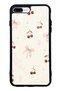 iPhone 7 Plus Glossy Phone Case with Cherry Pearl Lace Design