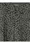 Vizyon New Season Anthracite Crew Neck Polka Dot Blouse - 6