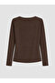 Vizyon New Season Brown Draped Collar Blouse - 7