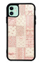 iPhone 11 Glossy Phone Case with Pink Lace Patchwork Design