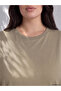 Vizyon New Season Khaki Modal Blend Women's T-Shirt - 2