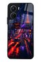 Vivo Y16 Glossy Phone Case with Neon Tokyo Nights Design