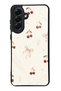 Samsung A56 Glossy Phone Case with Cherry Pearl Lace Design