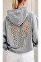 Angel Wing Lace Detailed Hooded Oversize Sweatshirt